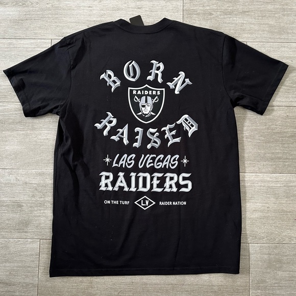 BORN X RAISED Las Vegas Raiders Sign Painter Rocker Tee T-Shirt Black Sz L Large - Picture 5 of 6